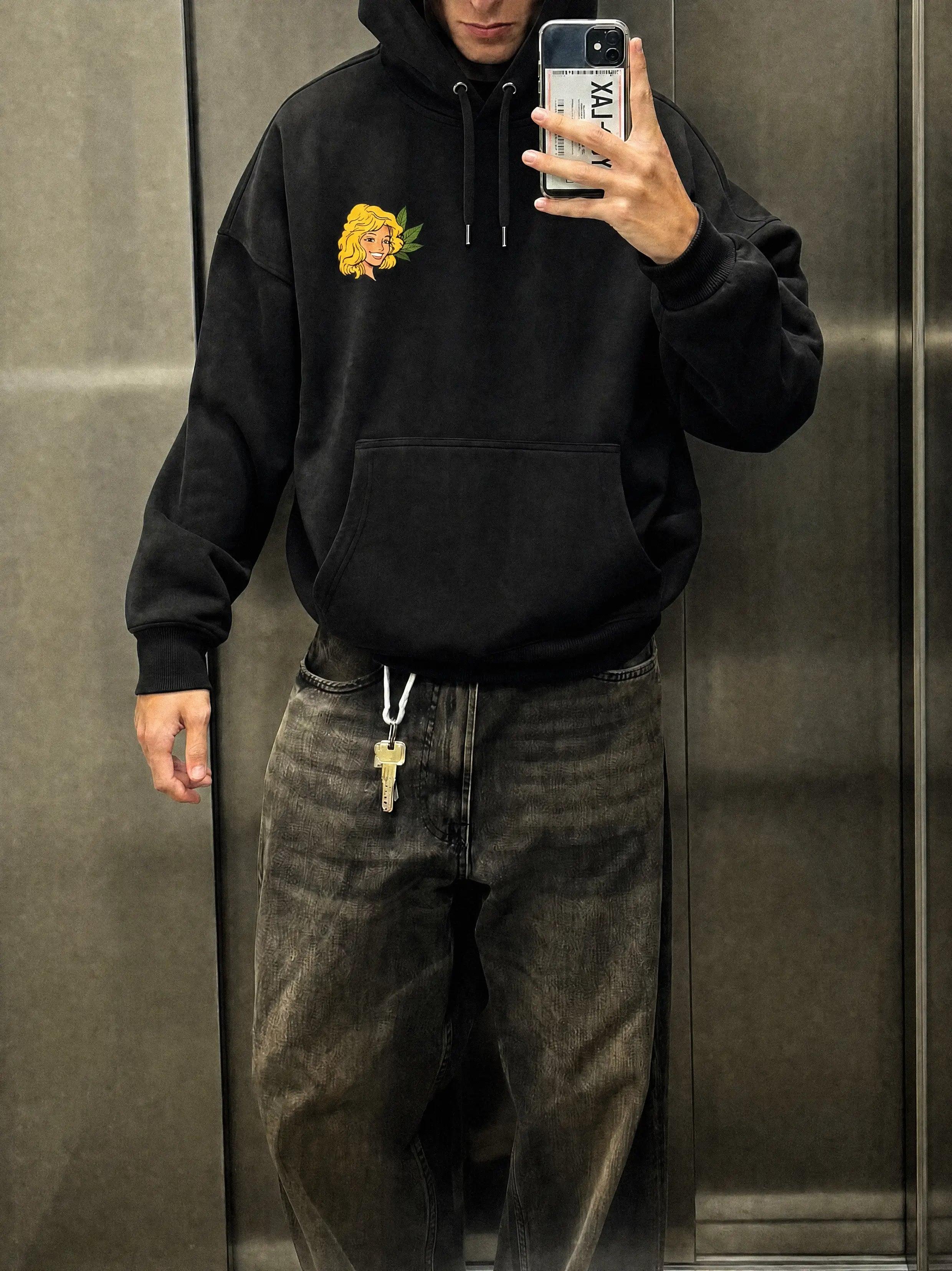 Canguro La Volada Negro Oversize