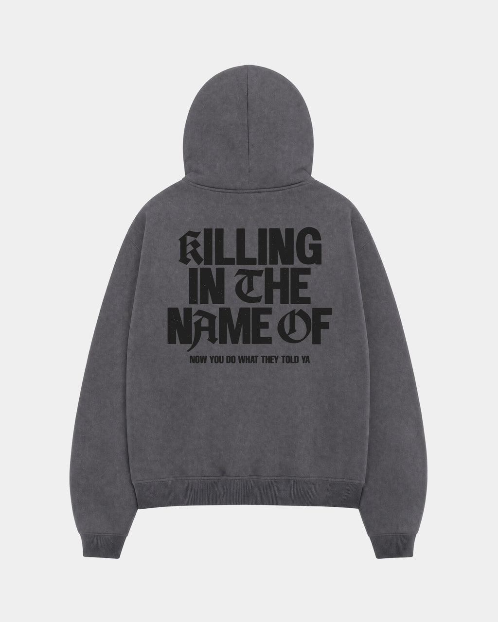 Canguro Rage Against The Machine | Gris Stone Wash | mockup espalda