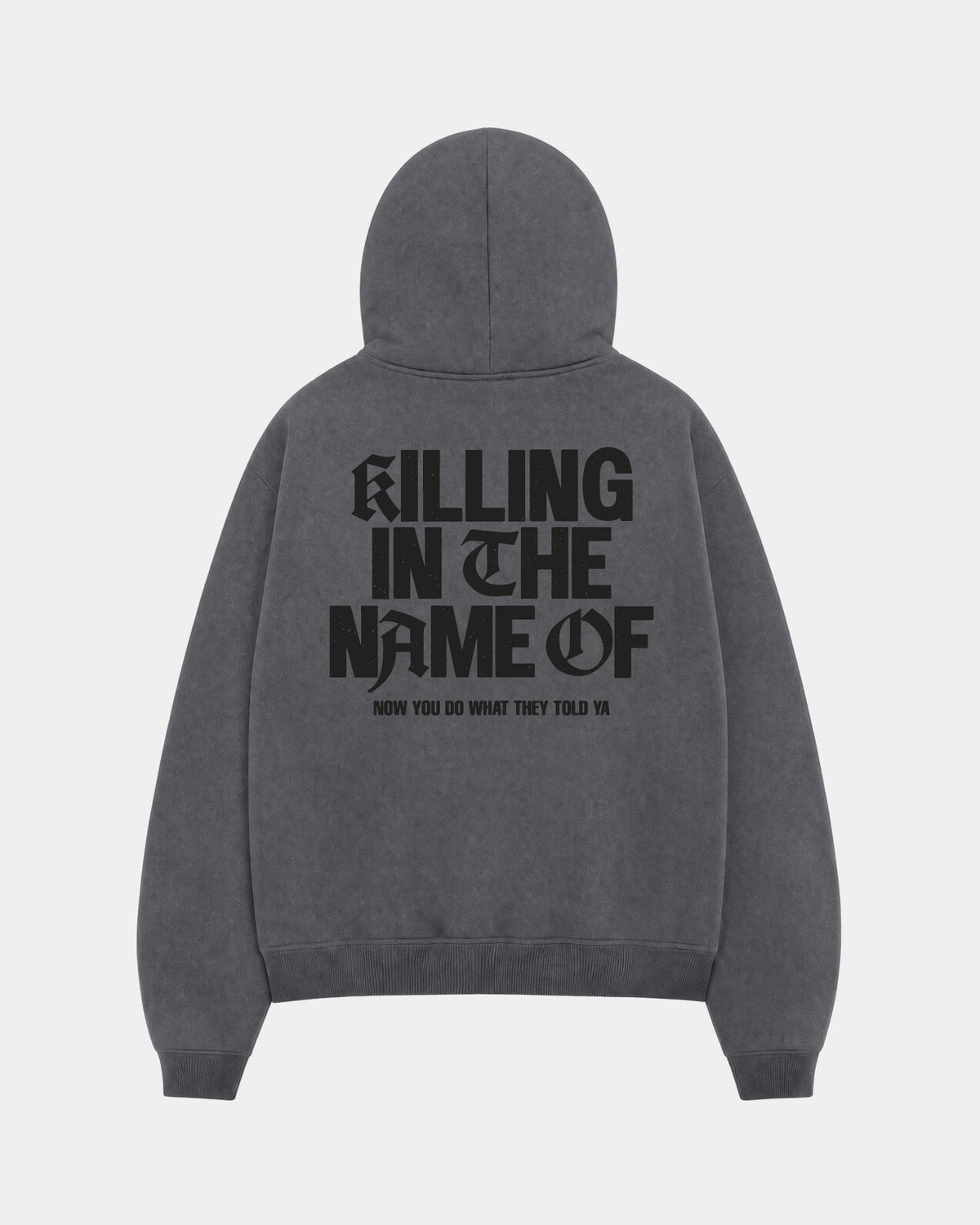 Canguro Rage Against The Machine | Gris Stone Wash | mockup espalda