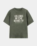 Remera Rage against the machine Oversize | Verde Stone-Wash | mockup