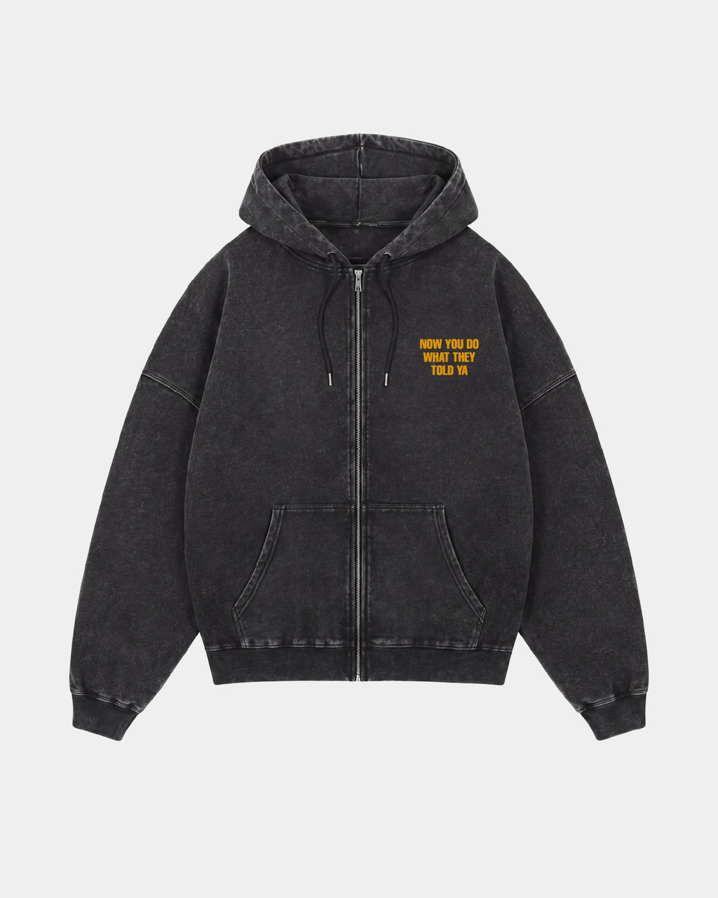 Hoodie Rage Against The Machine | Negro Stone Wash | mockup frente