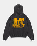 Hoodie Rage Against The Machine | Negro Stone Wash | mockup espalda