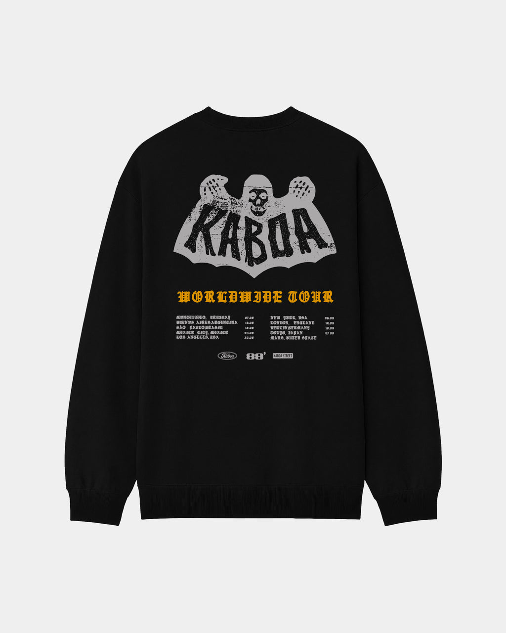 Buzo Kaboa | Negro Stone Wash | mockup espalda