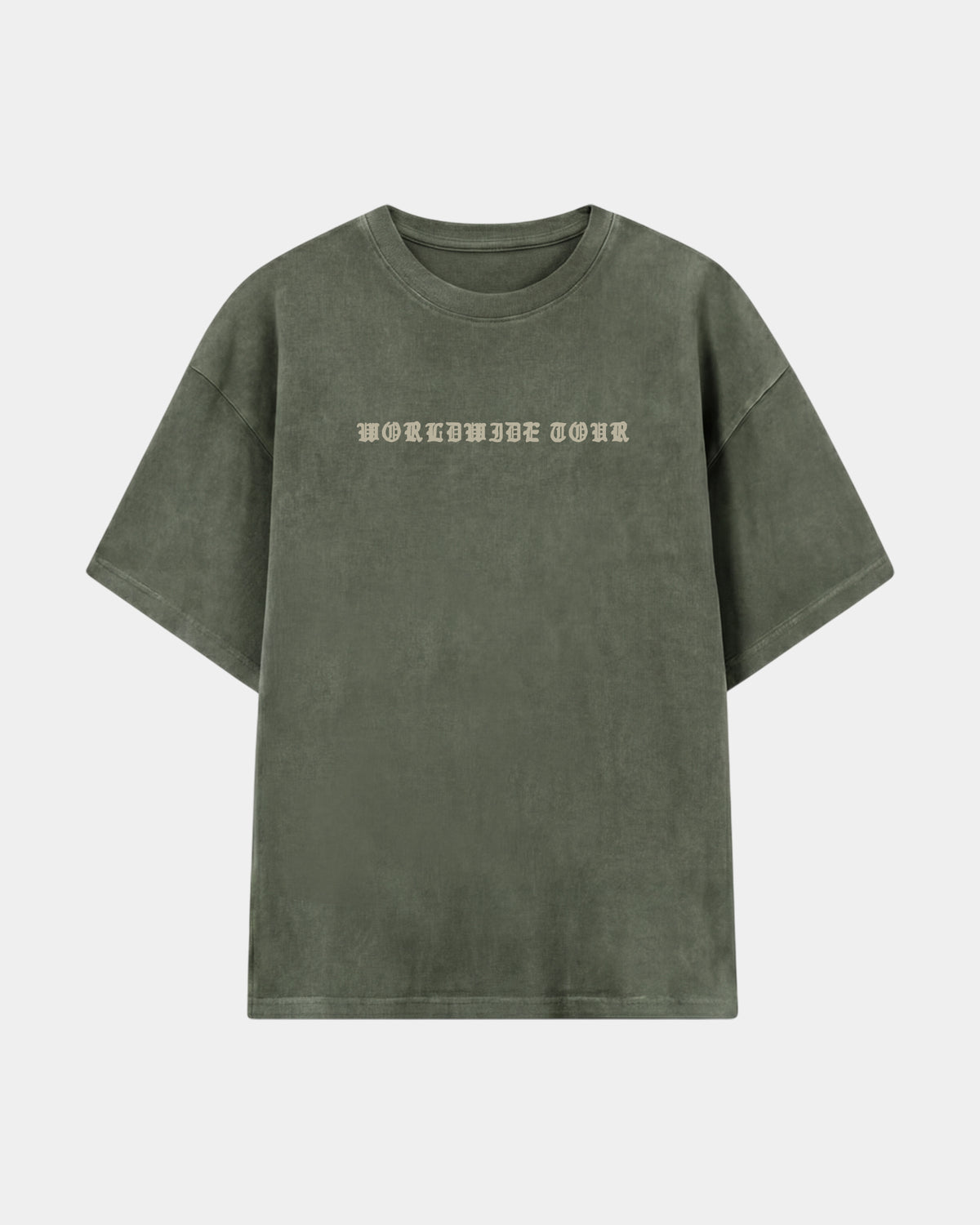 Remera Kaboa Oversize | Verde Stone-Wash | mockup frente