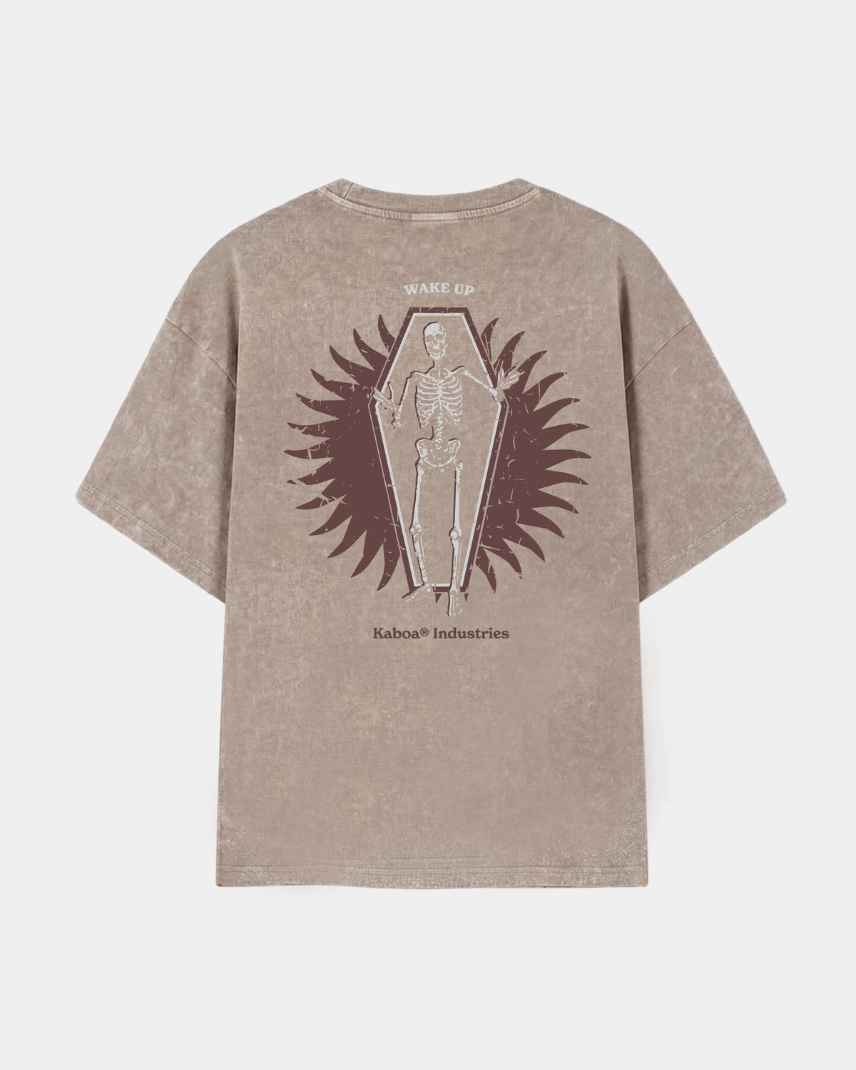 Remera Ataud Oversize | Beige | mockup espalda