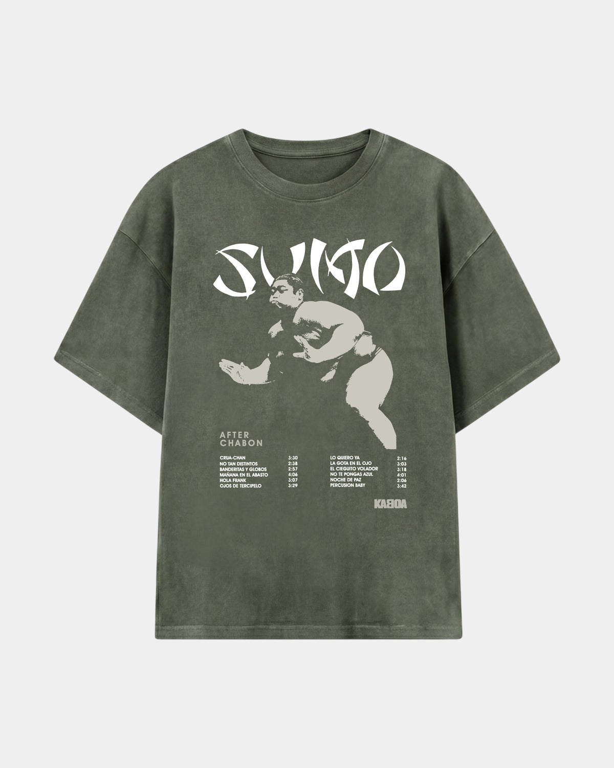 Remera Sumo Oversize | Verde Stone-Wash | mockup