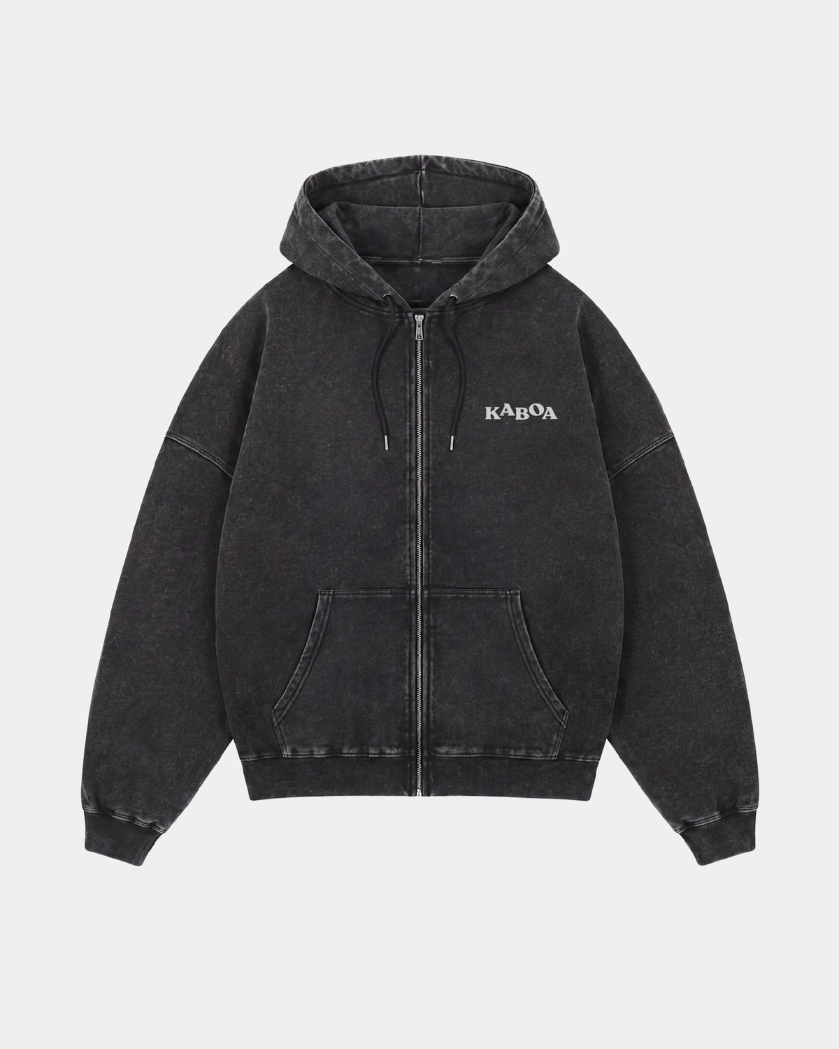 Hoodie Only Fans Negro Stone Wash - frente