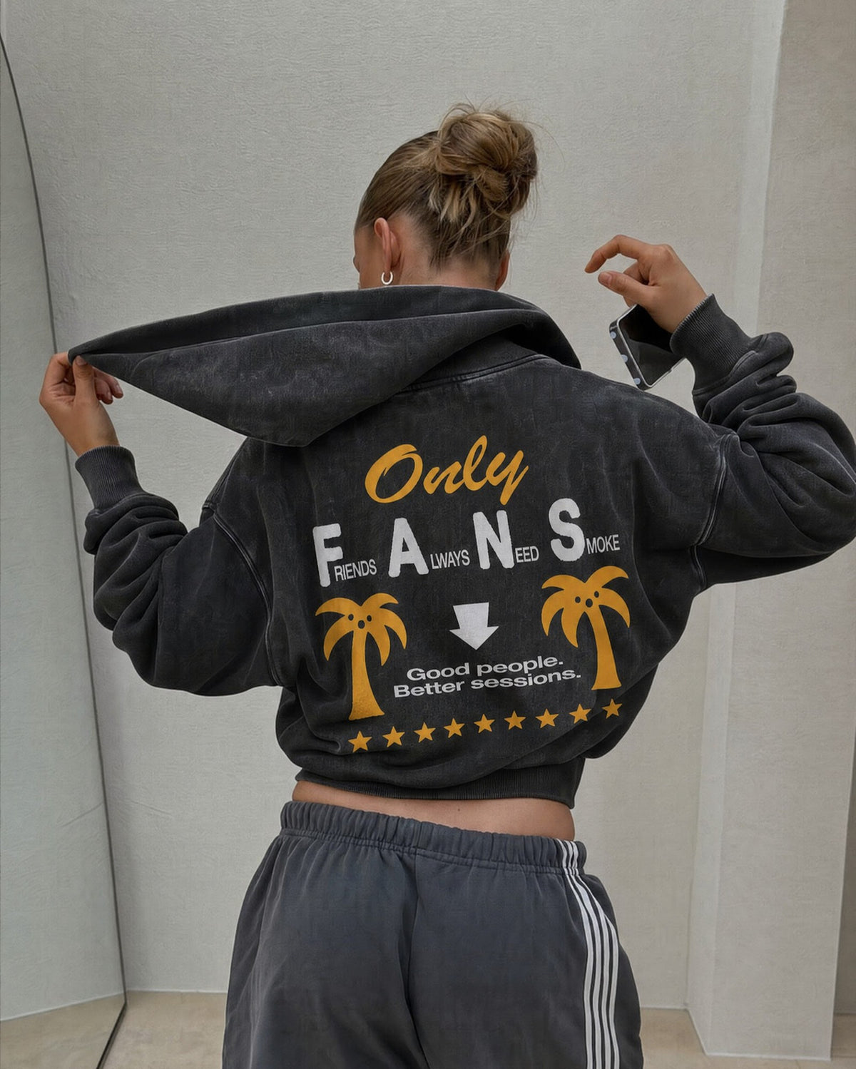 Hoodie Only Fans | Negro Stone Wash | 7
