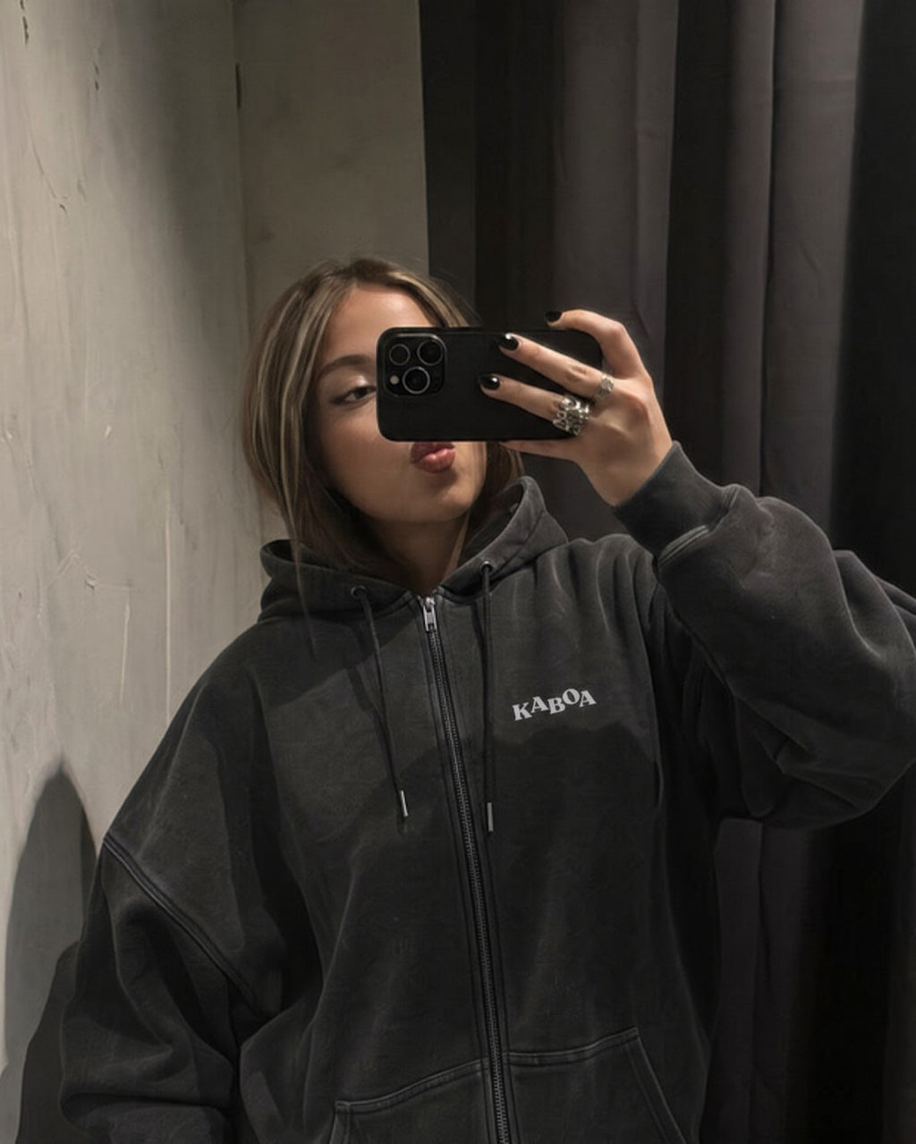 Hoodie Only Fans | Negro Stone Wash | 3