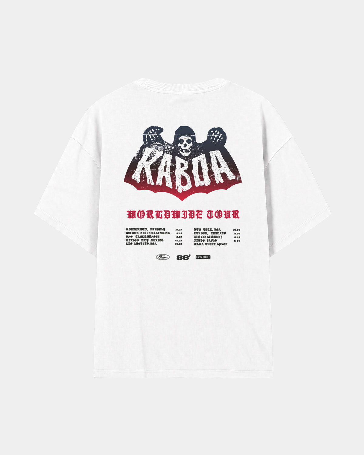Remera Kaboa Oversize | Blanco | mockup espalda