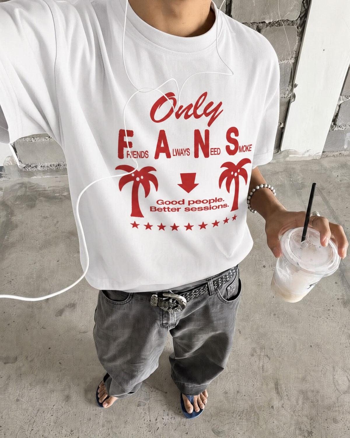 Remera Only Fans Oversize | Blanco | 2