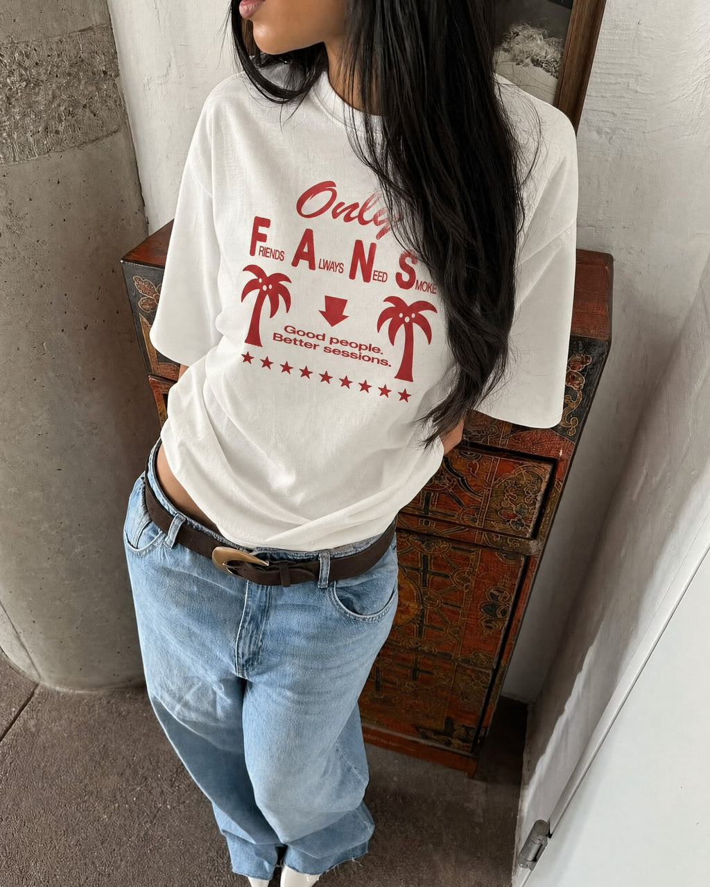 Remera Only Fans Oversize | Blanco | 3