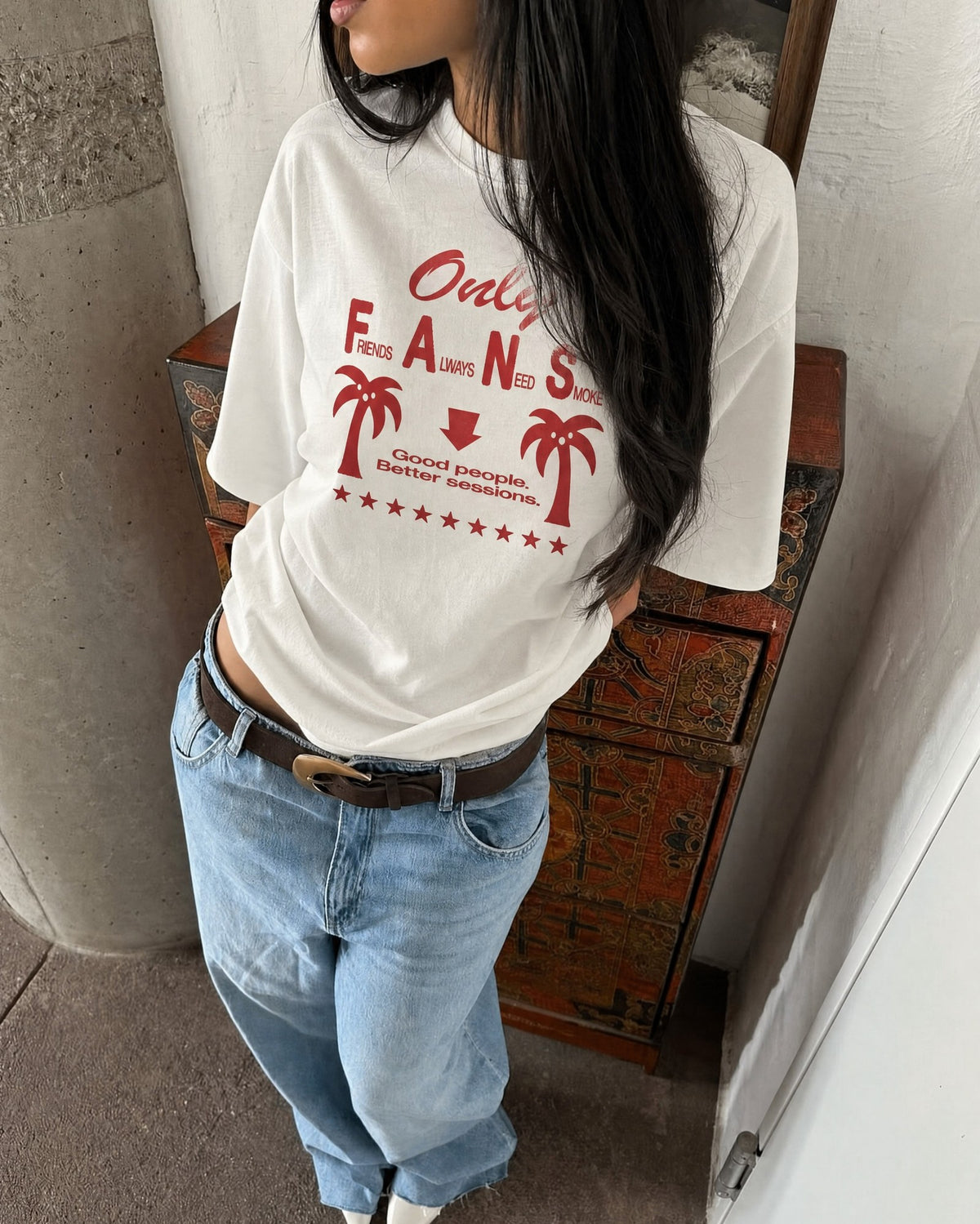 Remera Only Fans Oversize | Blanco | 3