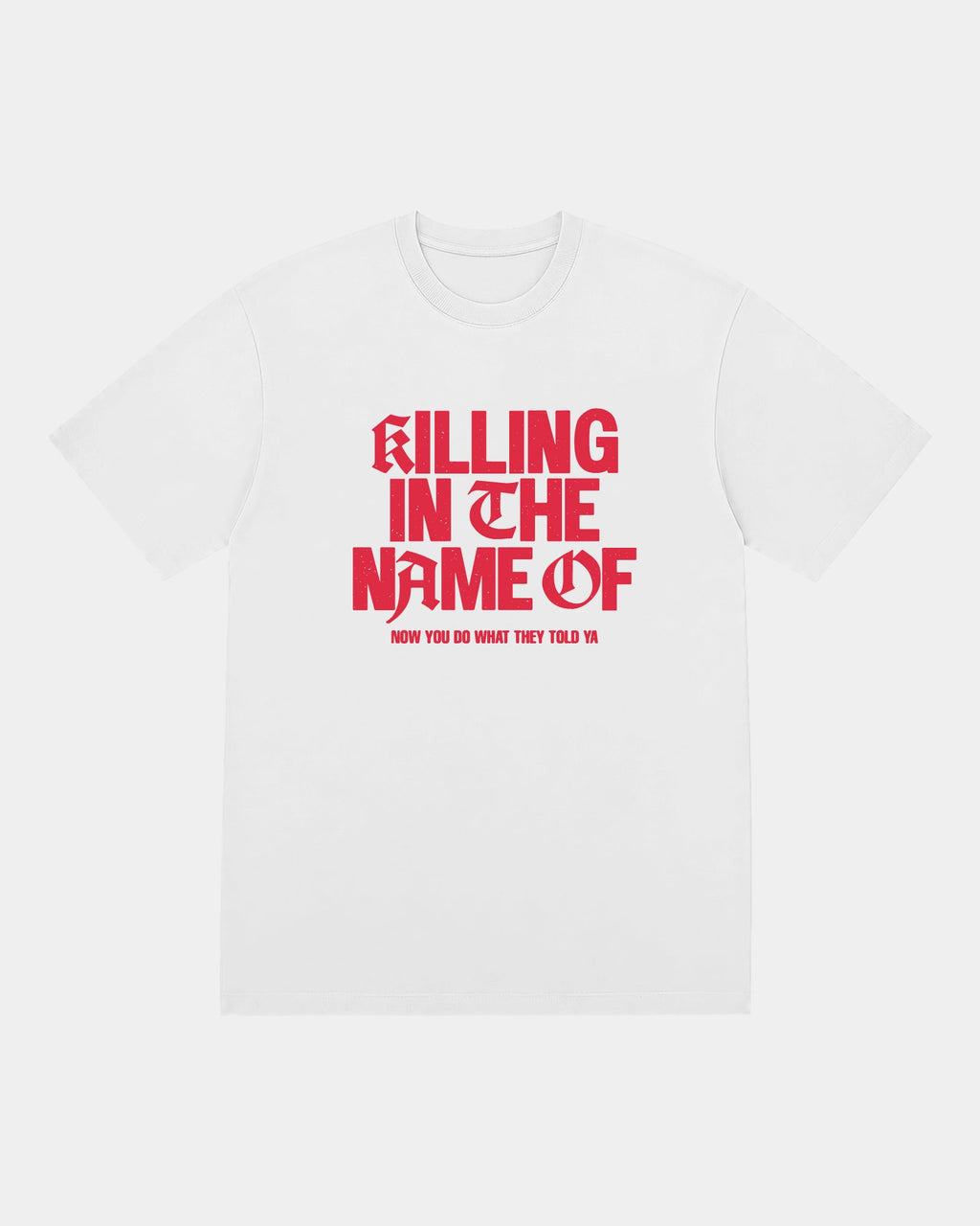Remera Rage agains the machine Regular | Blanco | mockup frente