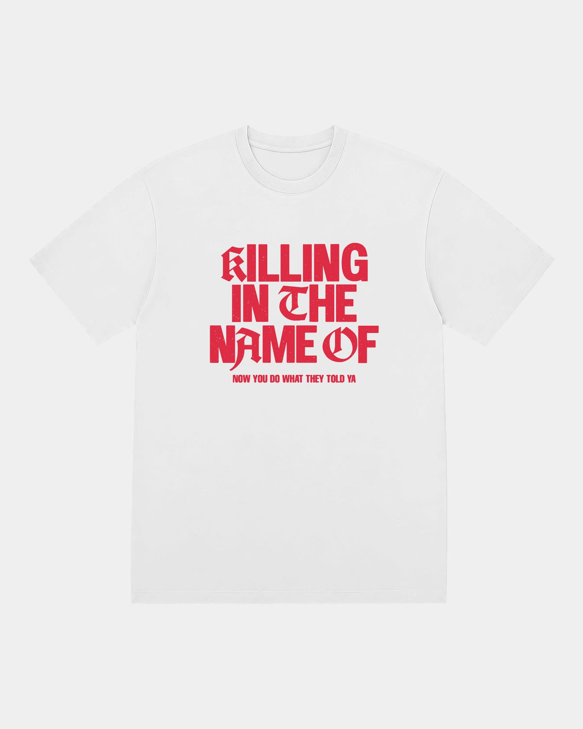 Remera Rage agains the machine Regular | Blanco | mockup frente