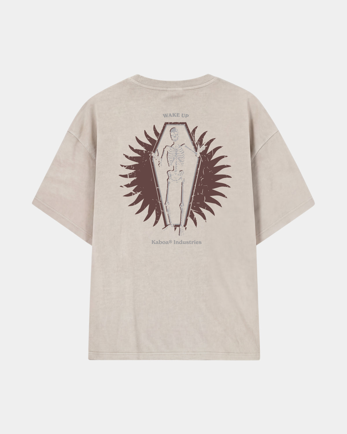 Remera Ataud Oversize | Beige | mockup espalda