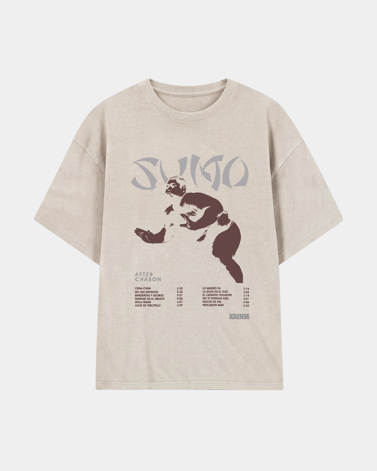 Remera Sumo Oversize | Beige | mockup frente