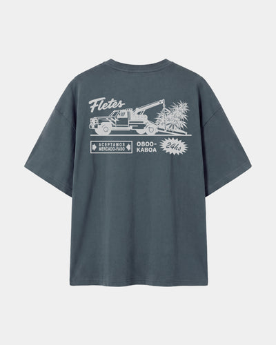 Remera Flete Oversize Gris - espalda