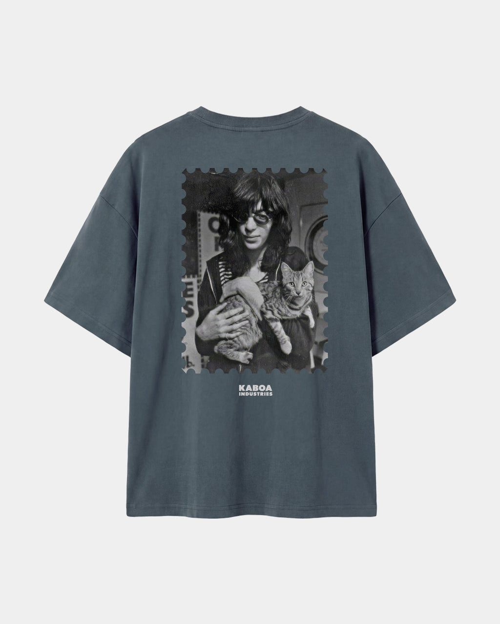 Remera Joey Oversize Gris - espalda