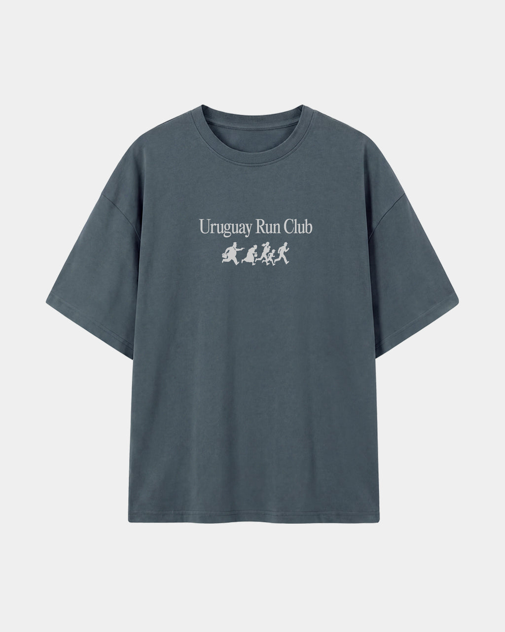 Remera Maratón Oversize Gris Stone Wash - frente