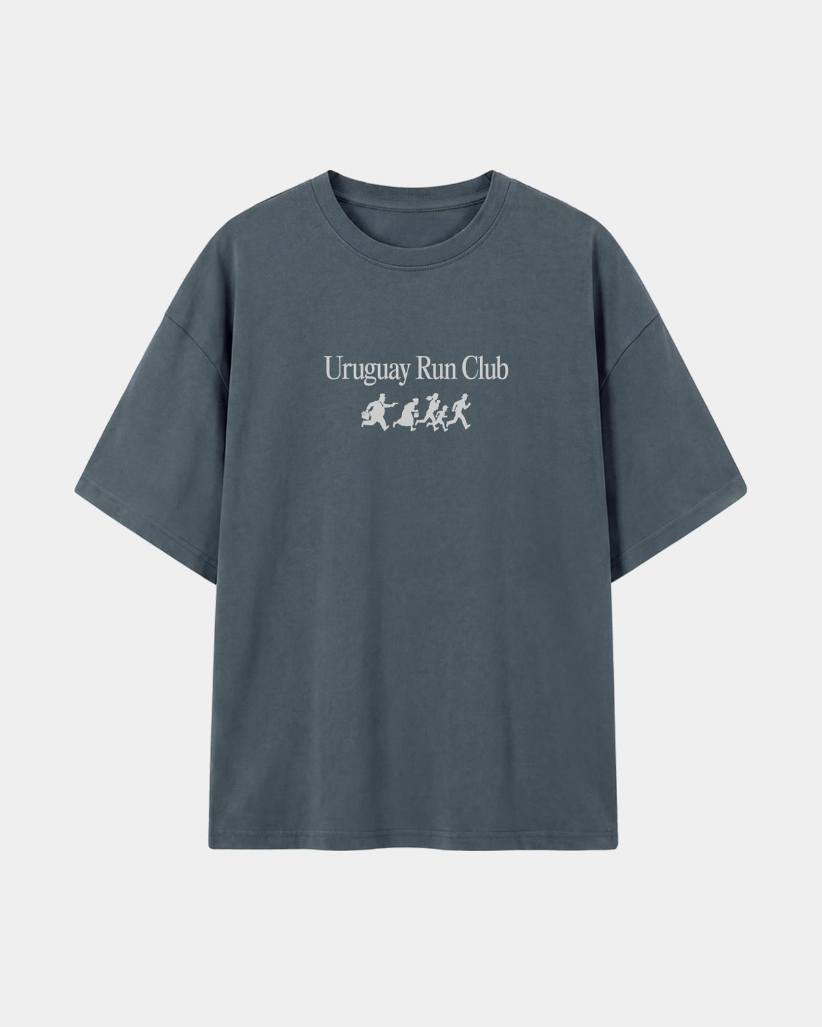 Remera Maratón Oversize Gris Stone Wash - frente
