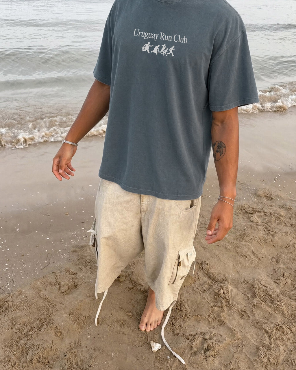 Remera Maratón Oversize | Gris Stone Wash | 3