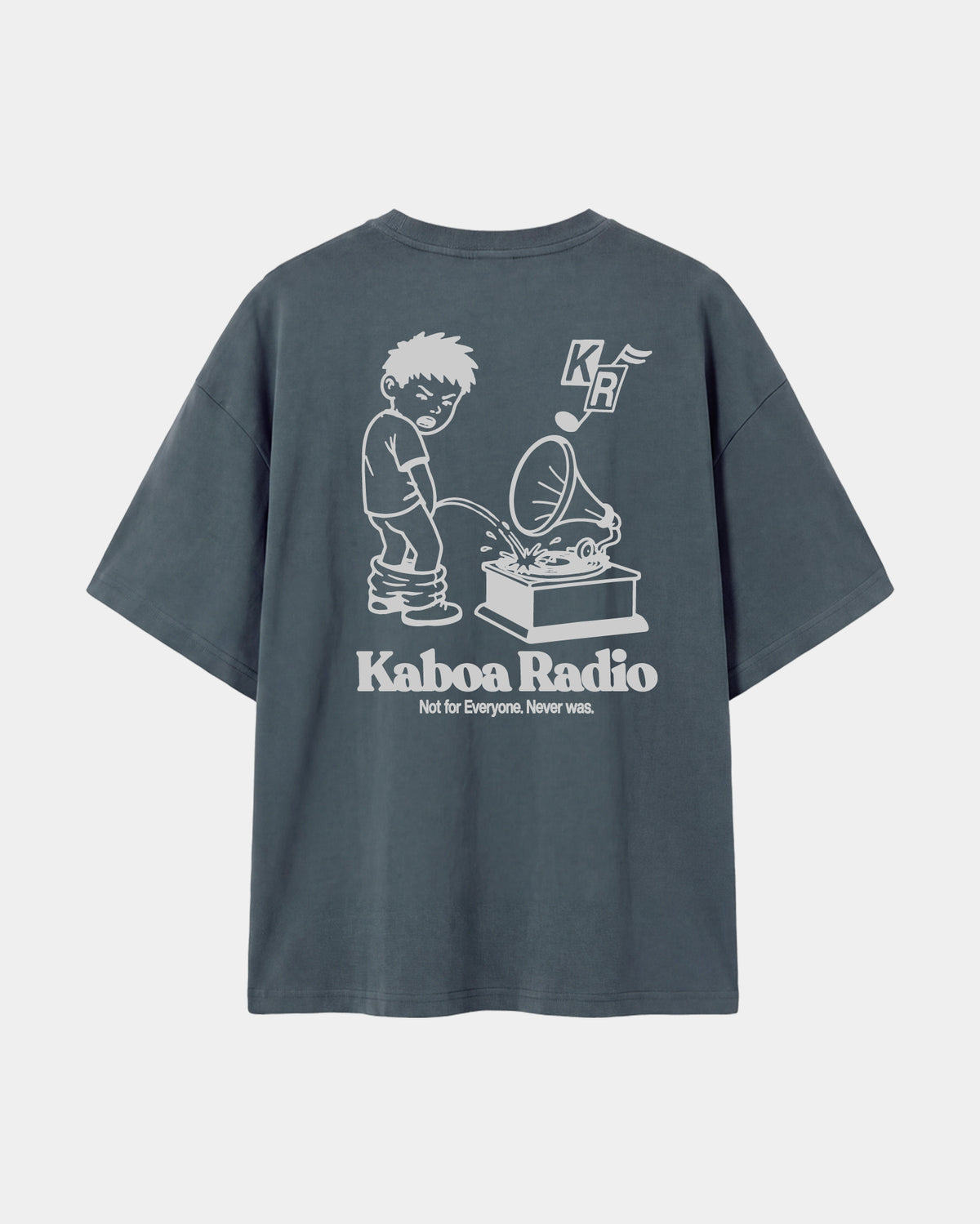 Remera Street Sound Oversize Gris - espalda