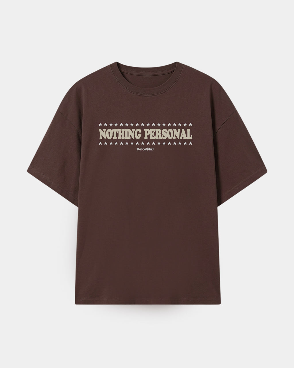 Remera Nada Personal Oversize Marrón - frente