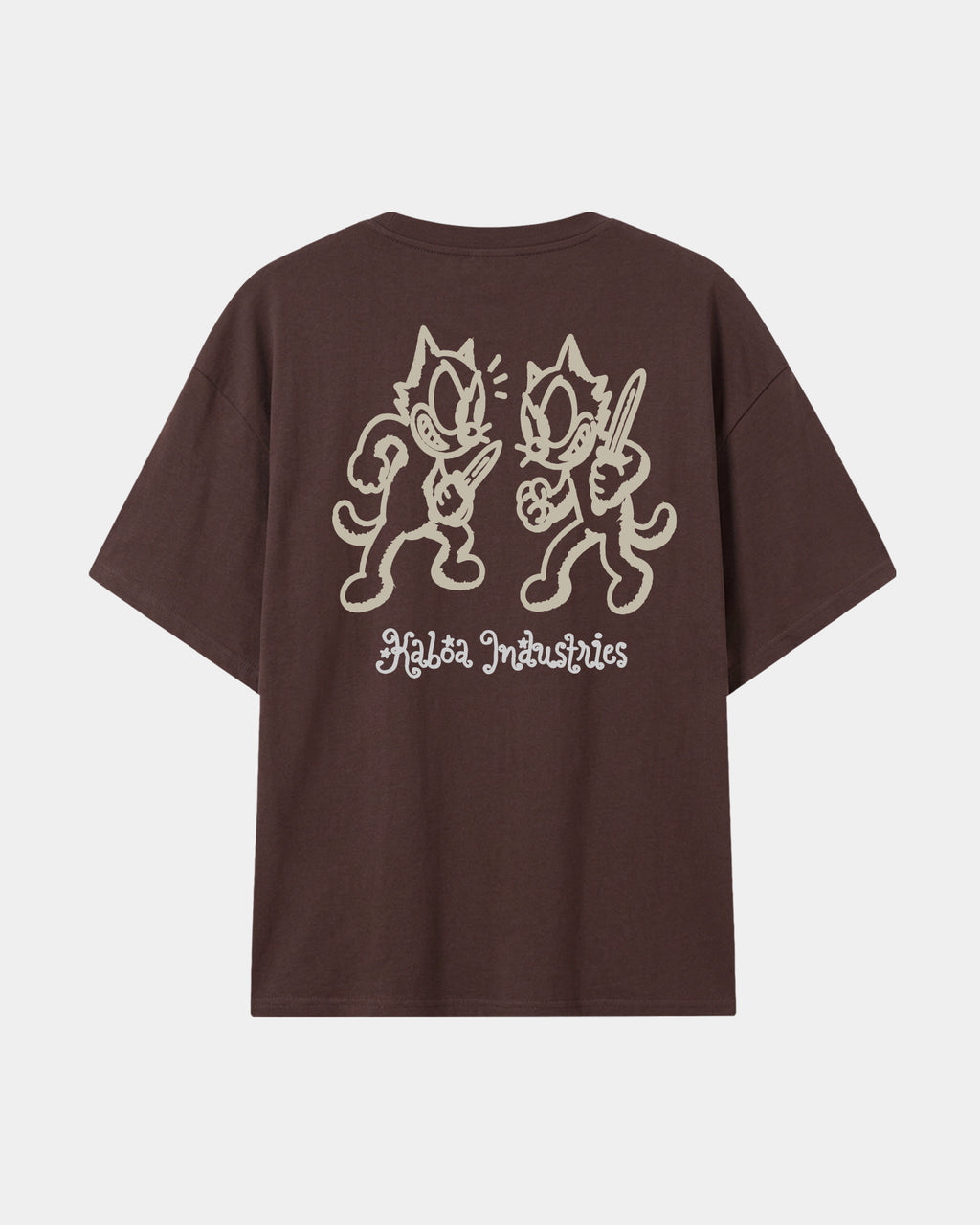 Remera Nada Personal Oversize Marrón - espalda