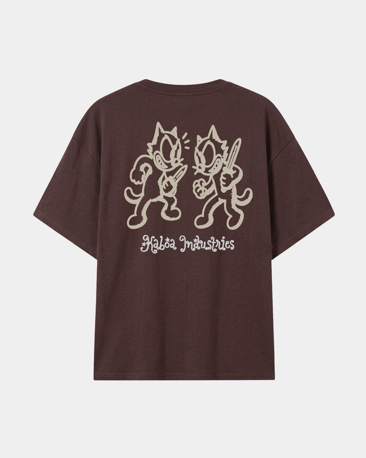 Remera Nada Personal Oversize Marrón - espalda