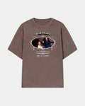 Remera Blue Velvet Oversize Marrón Stone-Wash - frente