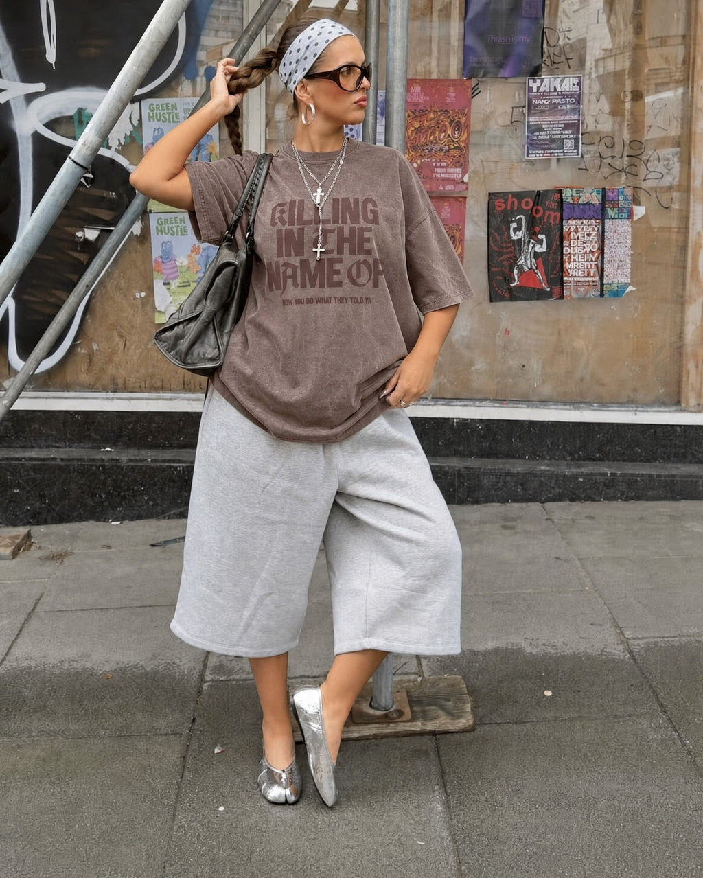 Remera Rage against the machine Oversize | Marrón Stone-Wash | 1