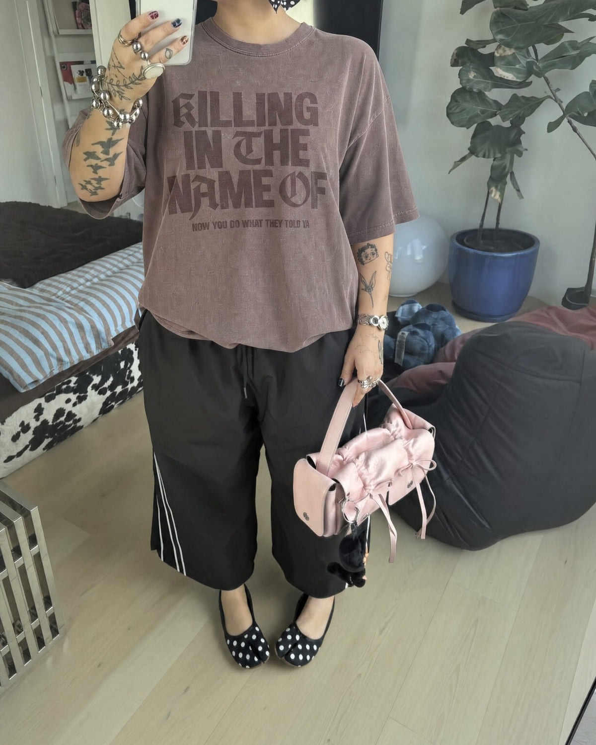 Remera Rage against the machine Oversize | Marrón Stone-Wash | 2