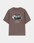 Remera Sopranos Oversize Marrón Stone-Wash - frente