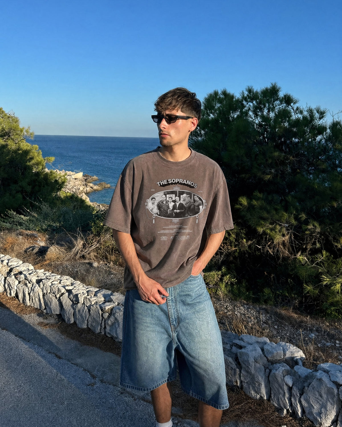 Remera Sopranos Oversize | Marrón Stone-Wash | 2