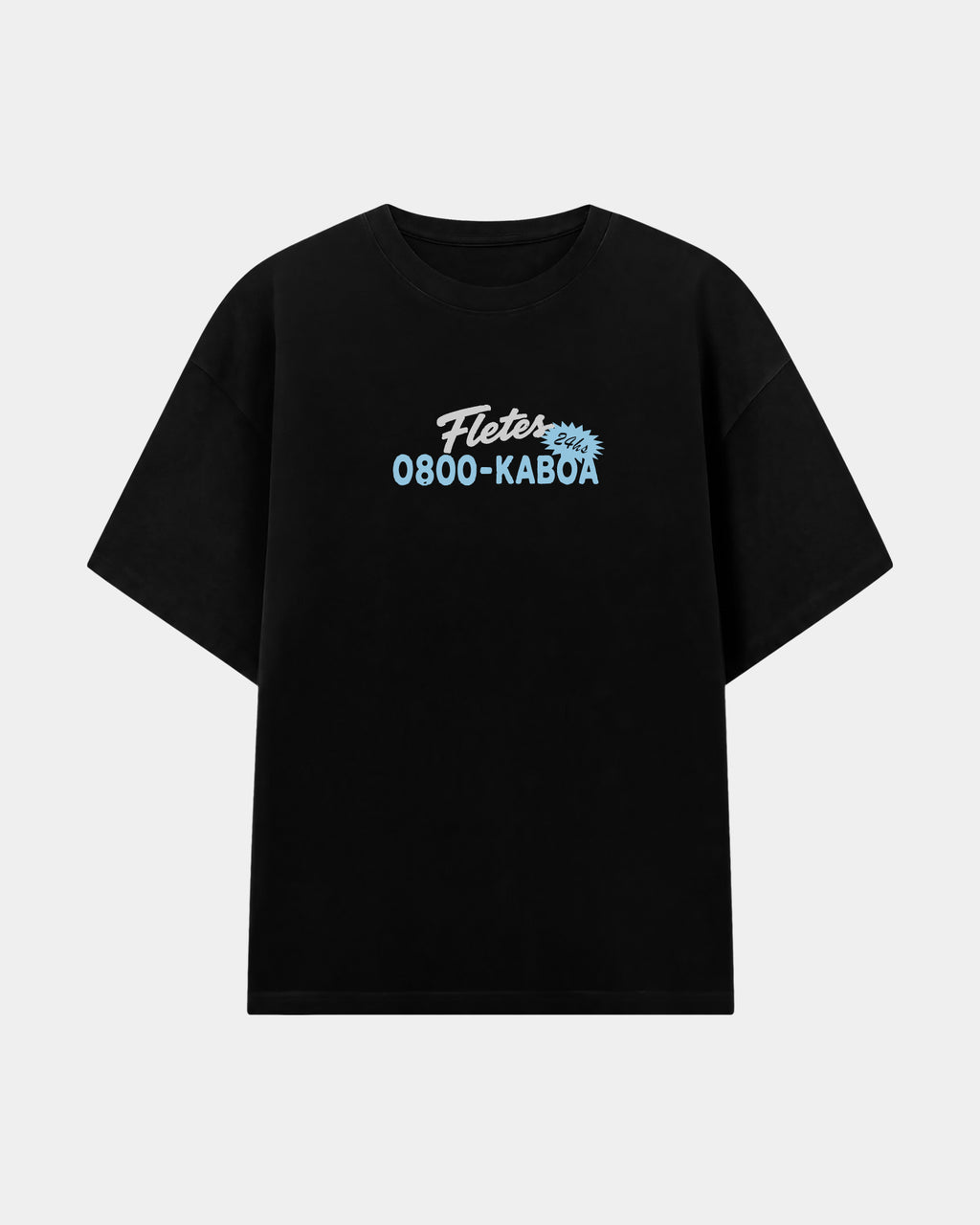 Remera Flete Oversize Negro - frente