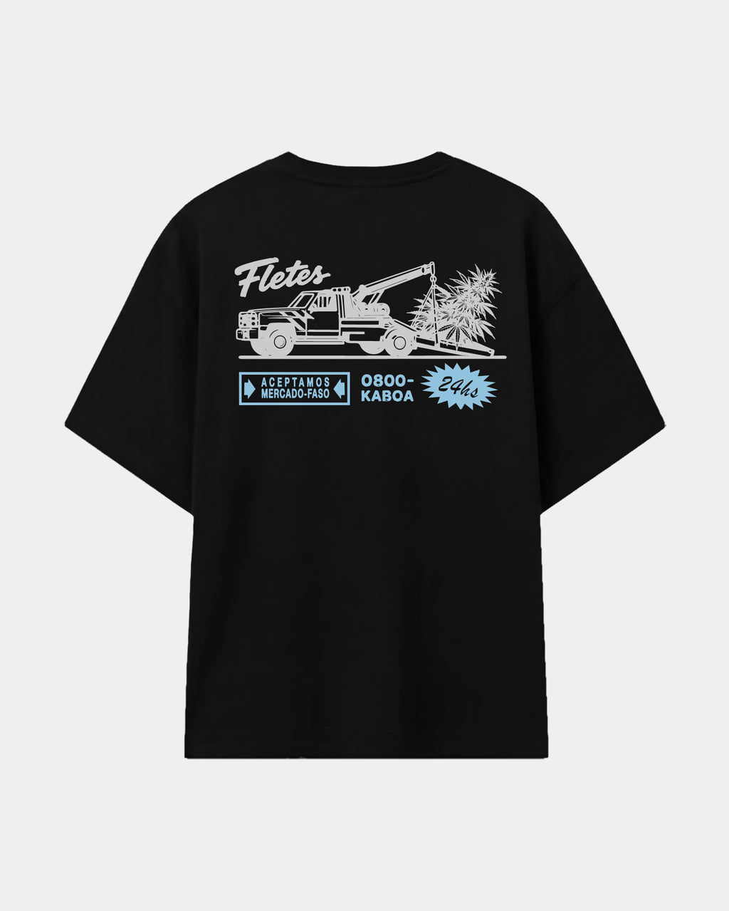 Remera Flete Oversize Negro - espalda