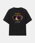 Remera Blue Velvet Oversize Negro Stone Wash - frente