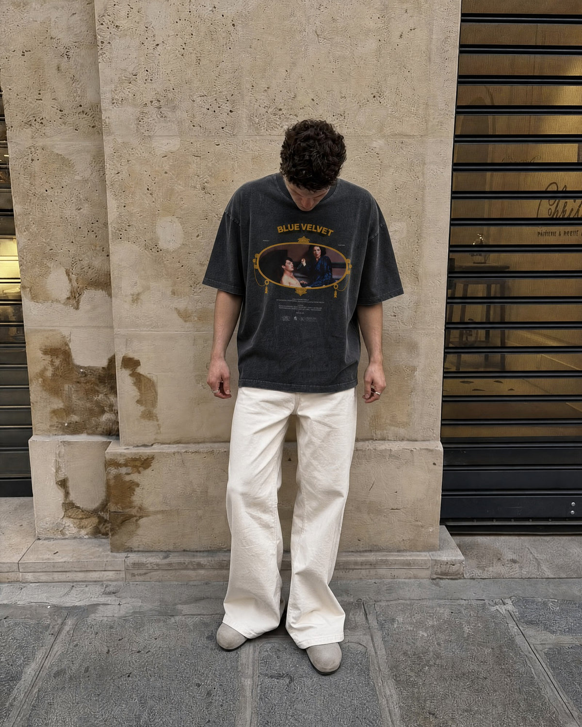 Remera Blue Velvet Oversize | Negro Stone Wash | 1