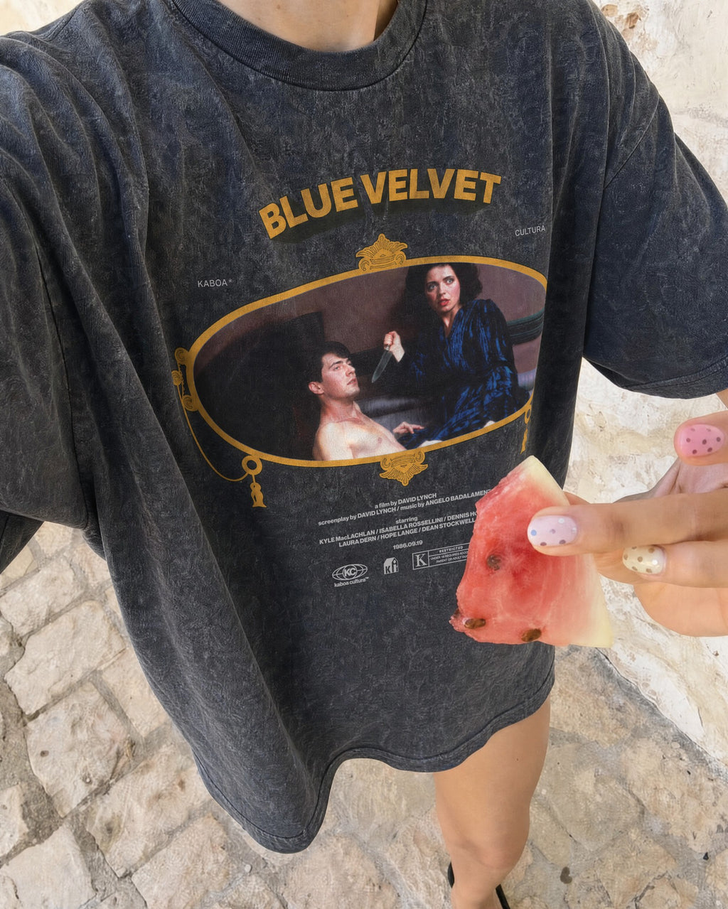 Remera Blue Velvet Oversize | Negro Stone Wash | 3
