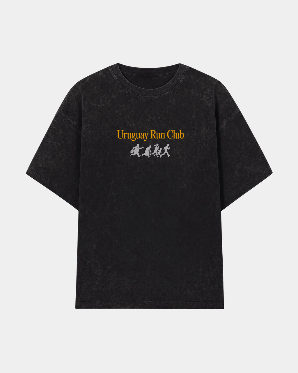 Remera Maratón Oversize Negro Stone Wash - frente
