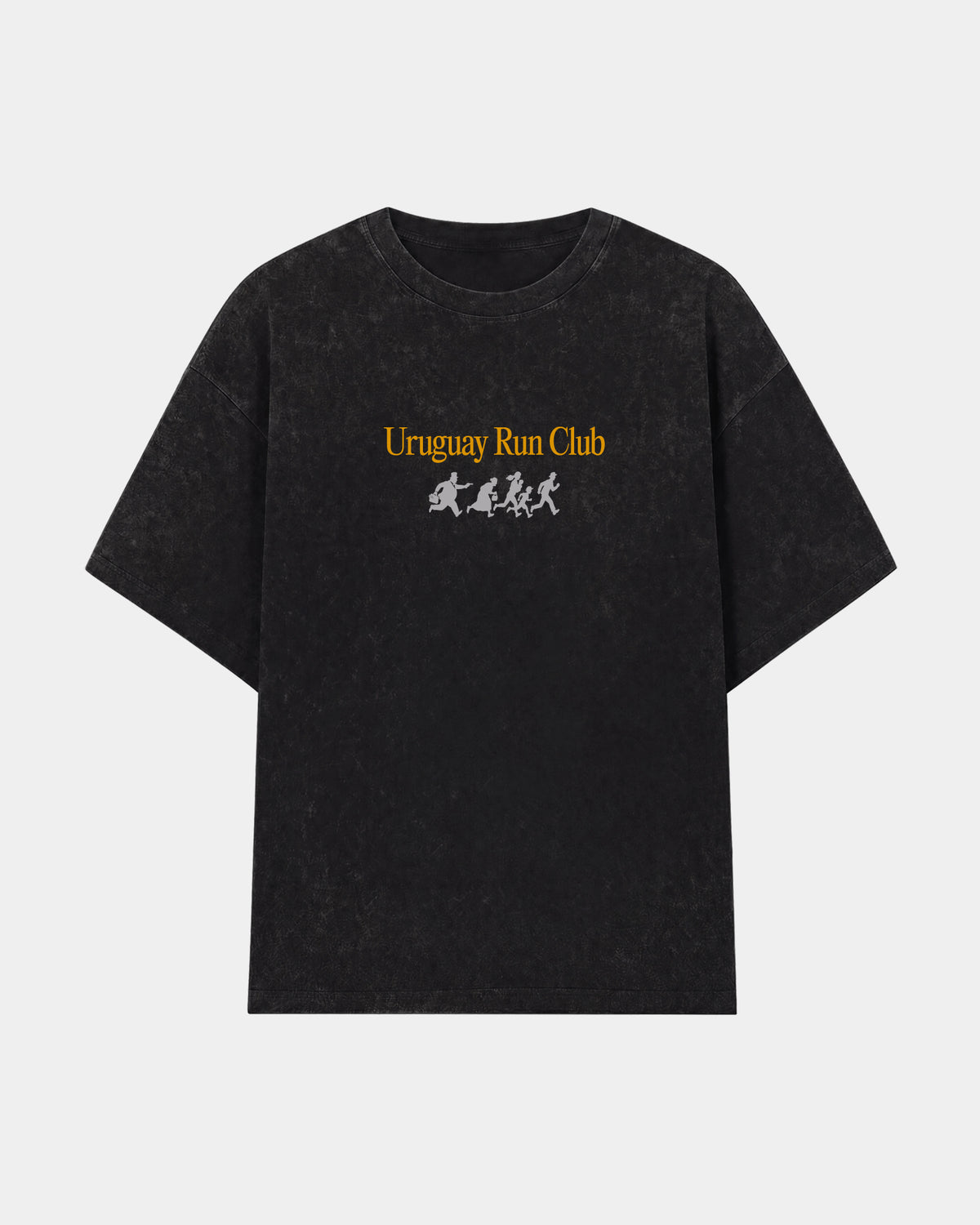 Remera Maratón Oversize Negro Stone Wash - frente
