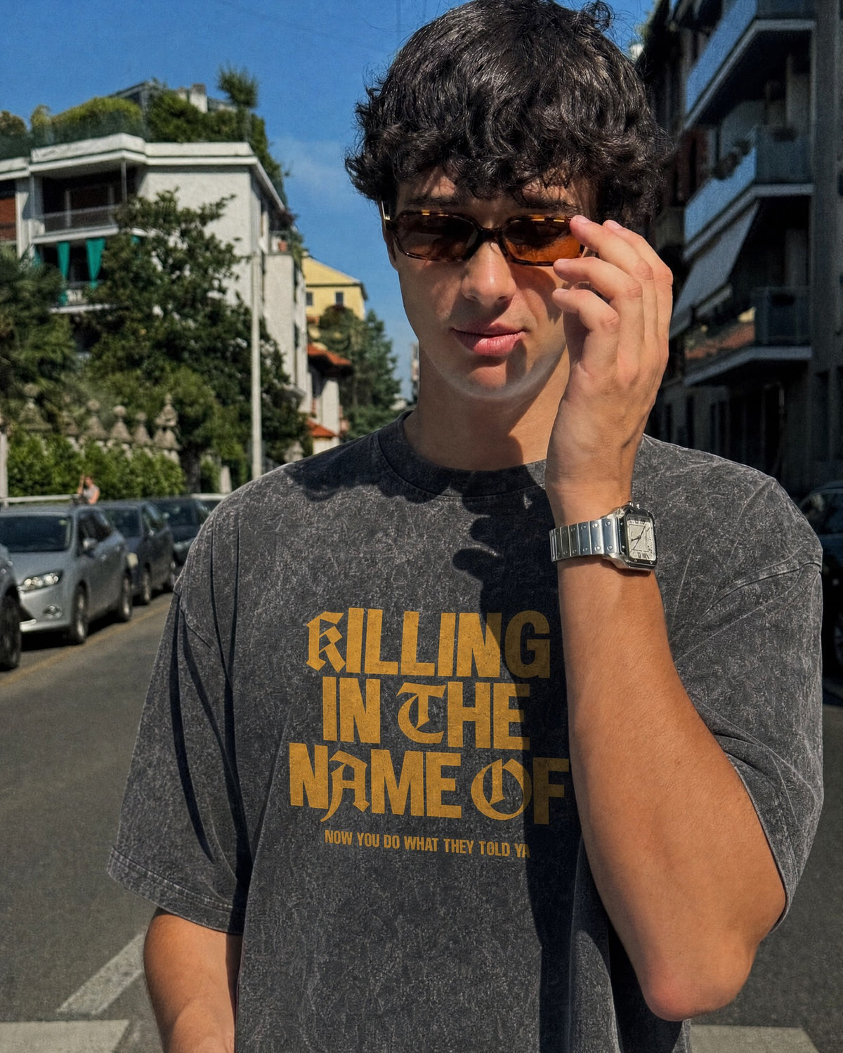 Remera Rage against the machine Oversize | Negro Stone Wash | 1