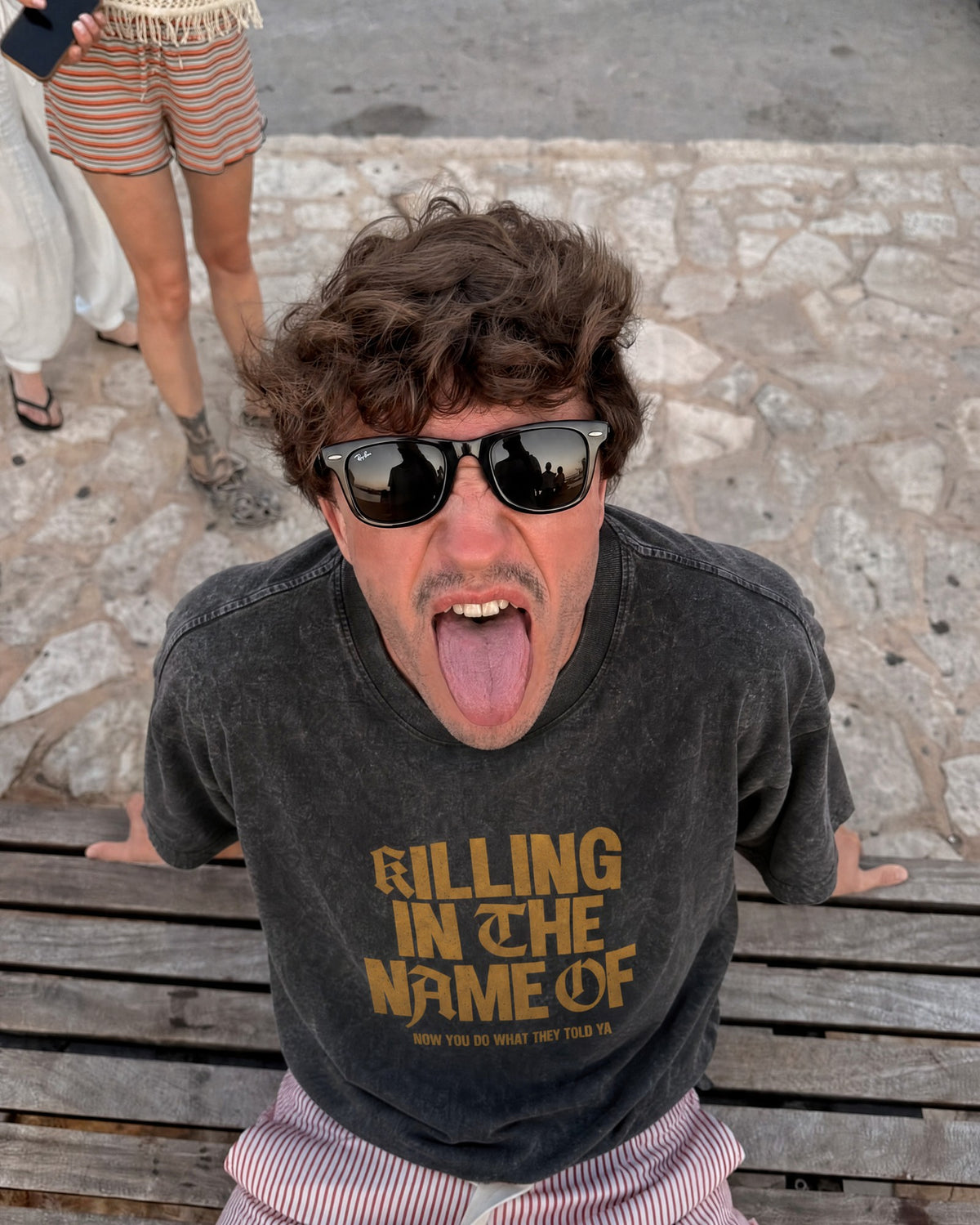 Remera Rage against the machine Oversize | Negro Stone Wash | 2