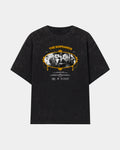 Remera Sopranos Oversize Negro Stone Wash - frente
