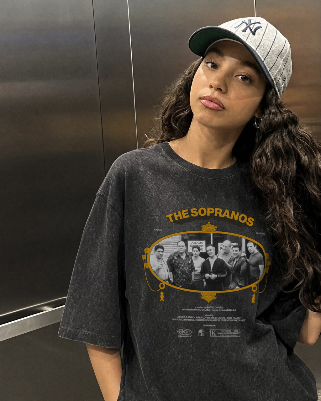 Remera Sopranos Oversize | Negro Stone Wash | 1