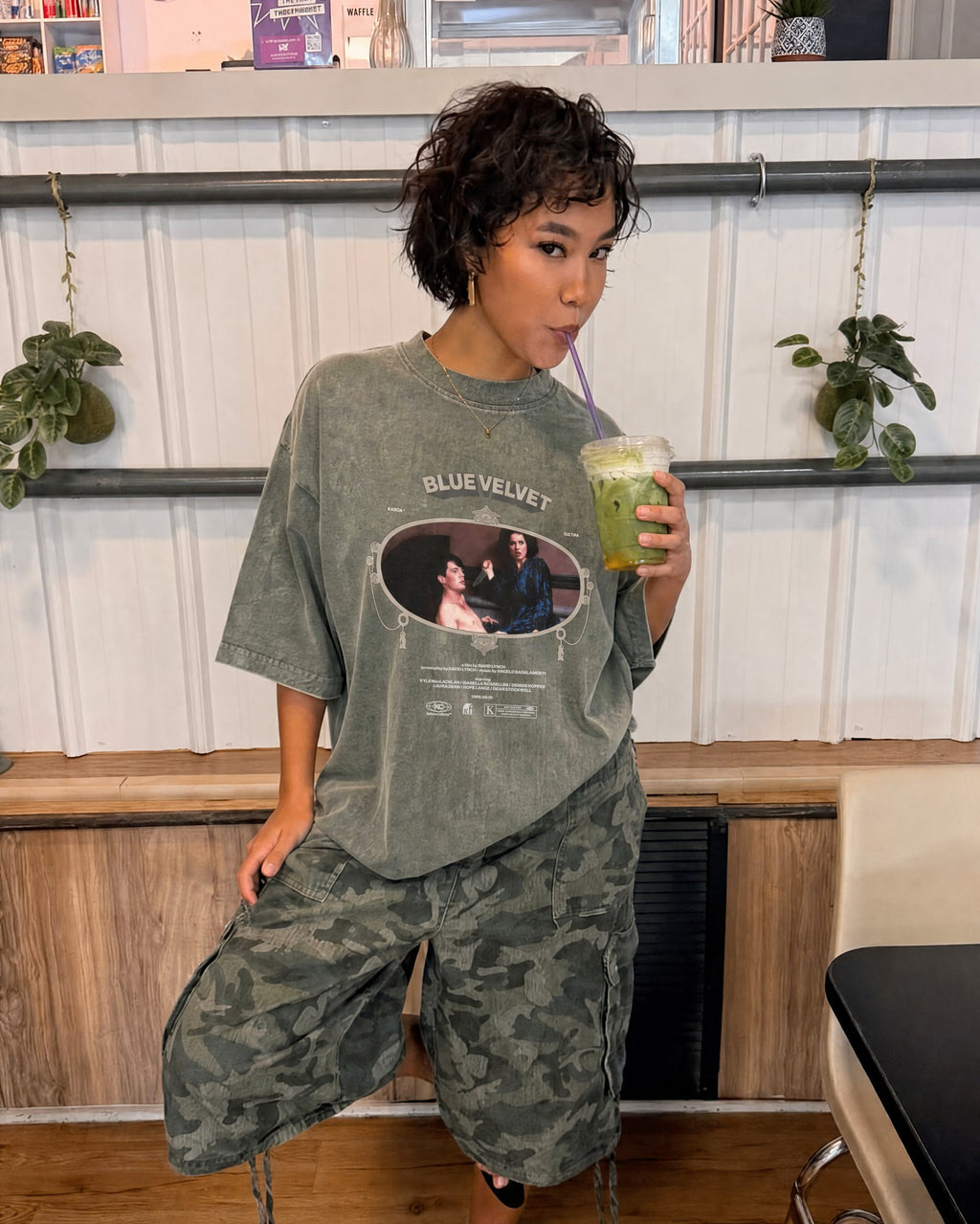 Remera Blue Velvet Oversize | Verde Stone-Wash | 3