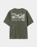 Remera Flete Oversize Verde Stone-Wash - espalda