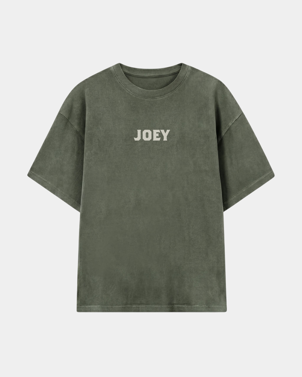 Remera Joey Oversize Verde Stone-Wash - frente