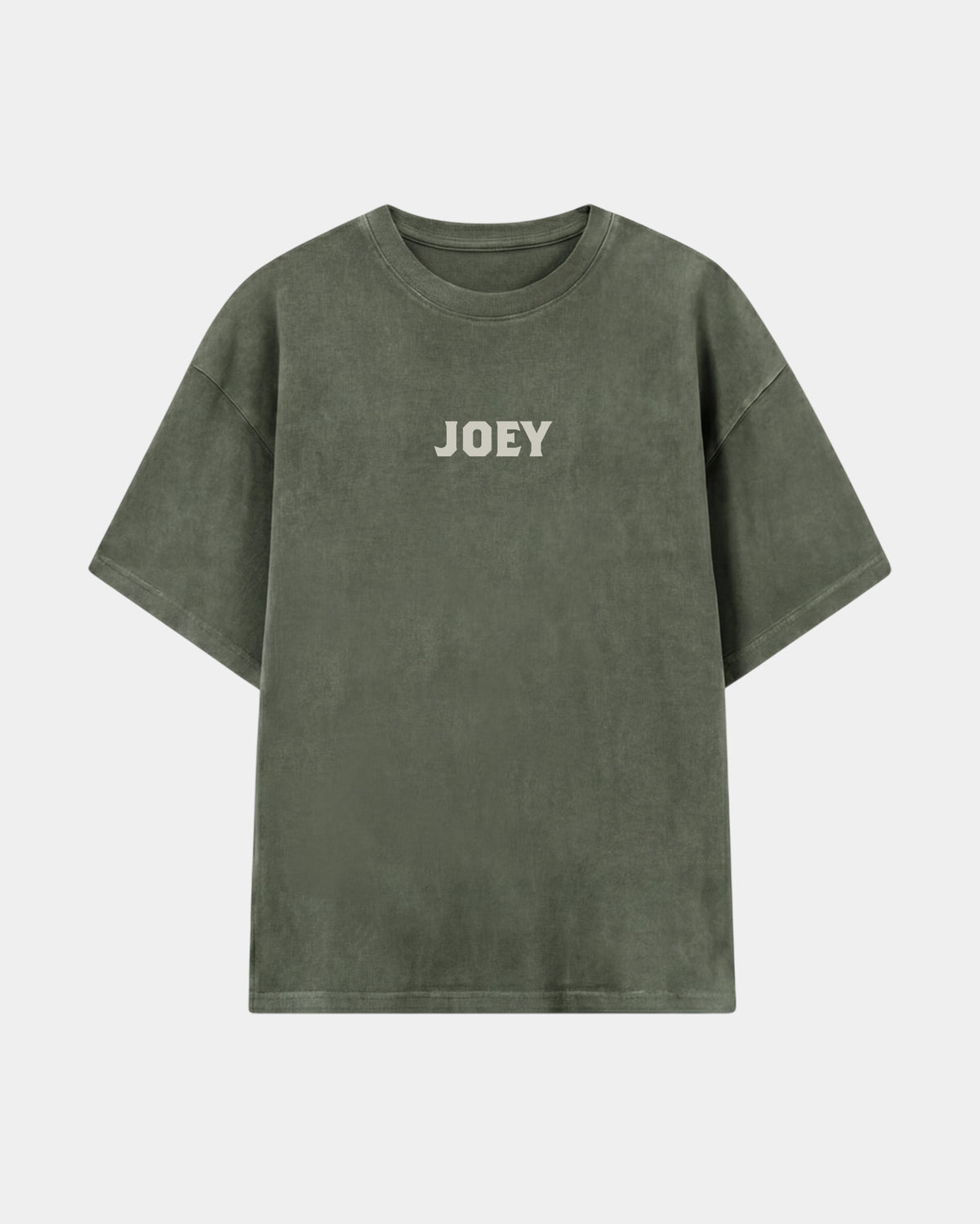 Remera Joey Oversize Verde Stone-Wash - frente